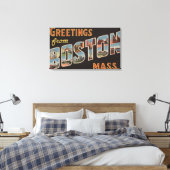 Boston, MassachusettsLarge Letter Scenes Canvas Afdruk (Insitu (Slaapkamer))