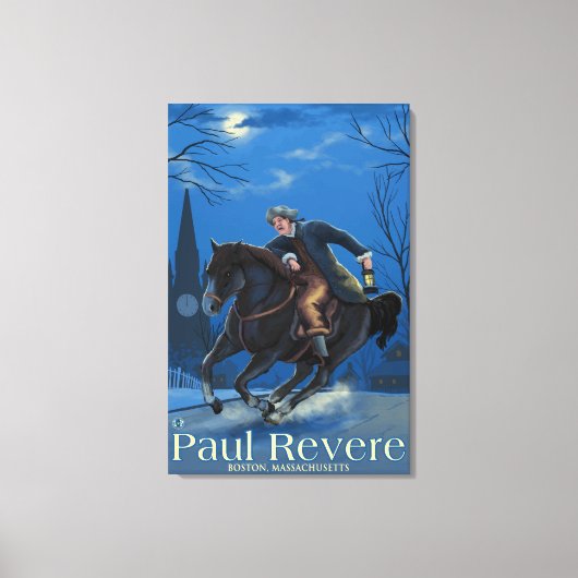 Boston, MassachusettsPaul Revere's Ride Canvas Afdruk (Voorkant)