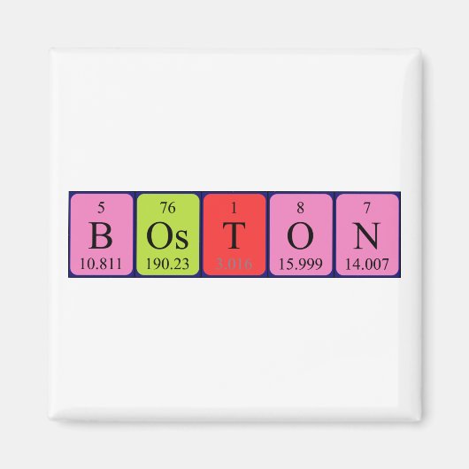 Boston periodieke table name magnet magneet (Voorkant)