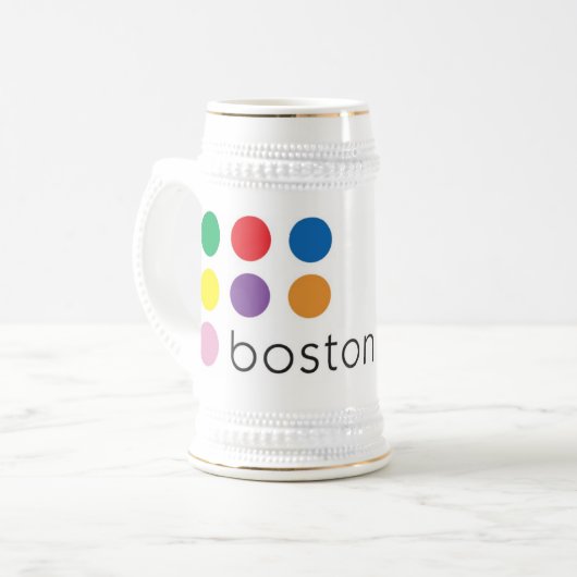 Boston Pride White Stein Bierpul (Voorkant links)