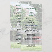 Boston Public Garden Bridge Wedding Program Programma (Voorkant / Achterkant)