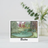 Boston Public Garden Briefkaart (Staand voorkant)