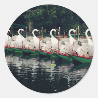 Boston Public Gardens Swan Boats Ronde Sticker