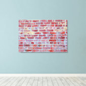 Boston Red Brick Wall Canvas Afdrukken (Insitu (Houten vloer))