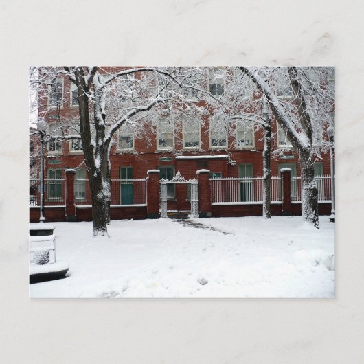 Boston Red School House in Winter White Snow Briefkaart (Voorkant)