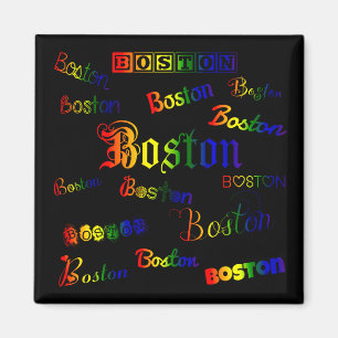 Boston Regenboog Lettertypen Magneet