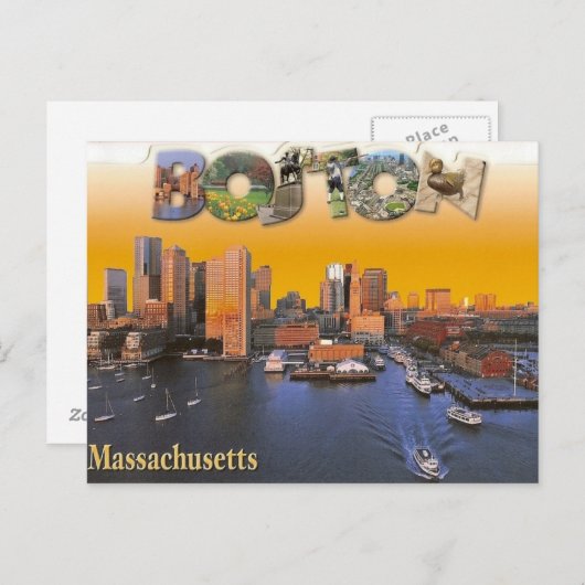 Boston  retro Briefkaart (Voorkant / Achterkant)