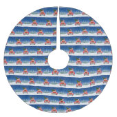 Boston shier Dog rijdt met sneeuwkerst Kerstboom Rok (Voorkant)