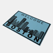 Boston Silhouet van de Stad Deurmat (Schuin)