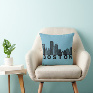 Boston Silhouet van de Stad Kussen