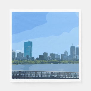 Boston Silhouette Charles Rivier Schilderij Servet
