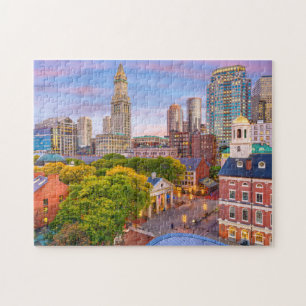 Boston Silhouette Stadsgebouwen Reis Cadeau Legpuzzel