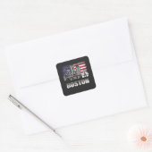 Boston Skyline American Flag Vierkante Sticker (Envelop)