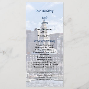 Boston Skyline Avec Programme De Mariage Personnal
