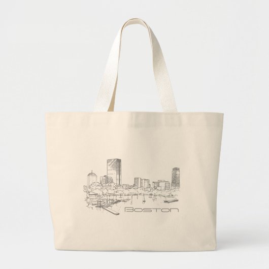 Boston Skyline Bag Grote Tote Bag (Voorkant)