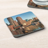 Boston skyline bier onderzetter (Linkerzijde)