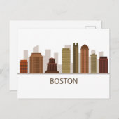 Boston Skyline Briefkaart (Voorkant / Achterkant)