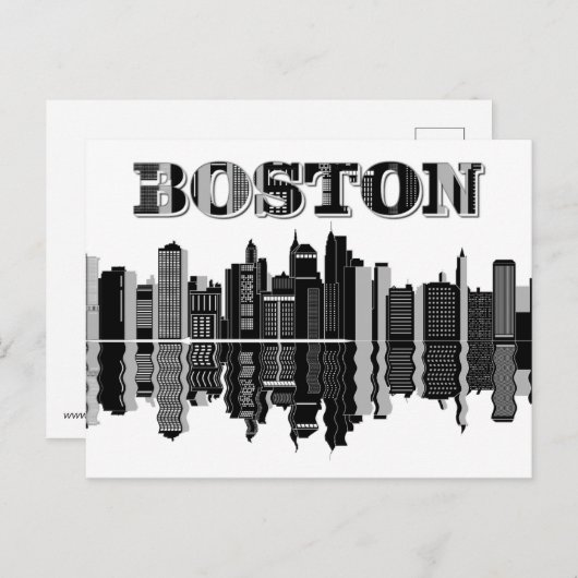 Boston skyline briefkaart (Voorkant / Achterkant)