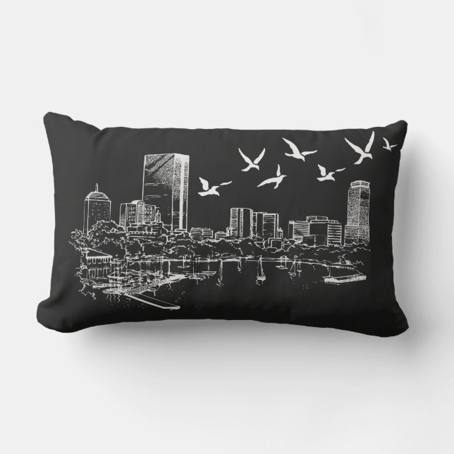 Boston Skyline Buitenkussen (Voorkant)