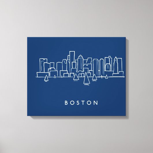 Boston Skyline Canvas Afdruk (Voorkant)
