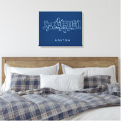 Boston Skyline Canvas Afdruk (Insitu (Slaapkamer))