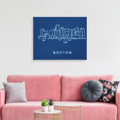 Boston Skyline Canvas Afdruk (Insitu (Woonkamer))