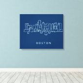 Boston Skyline Canvas Afdruk (Insitu (Houten vloer))
