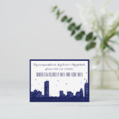 Boston Skyline Donkerblauw op witte Insert Kaart (Staand voorkant)