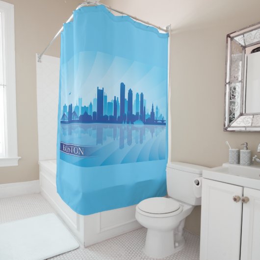 Boston Skyline Douchegordijn (In situ)