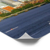 Boston Skyline en Charles River Poster (Hoek)