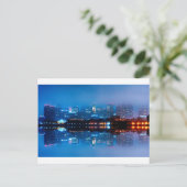 Boston skyline en mist briefkaart (Staand voorkant)