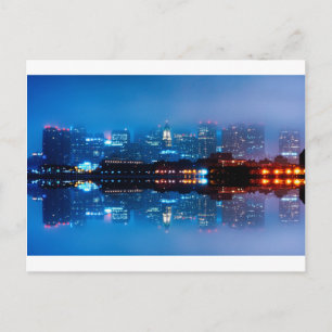 Boston skyline en mist briefkaart