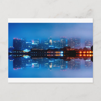 Boston skyline en mist briefkaart