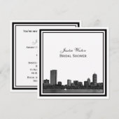 Boston Skyline Etched L Vrijgezellenfeest Kaart (Voorkant / Achterkant)