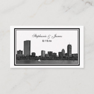Boston Skyline Etted Cartes de Place encadrées