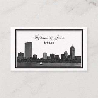 Boston Skyline Etted Cartes de Place encadrées