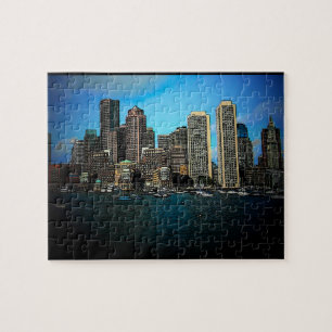 Boston Skyline Fotokunst Tekening Legpuzzel