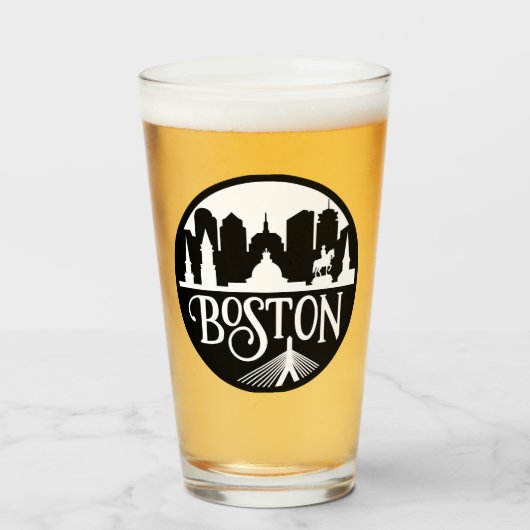 Boston Skyline Glas (Voorkant gevuld)