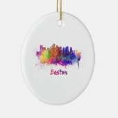 Boston skyline in watercolor keramisch ornament (Rechts)