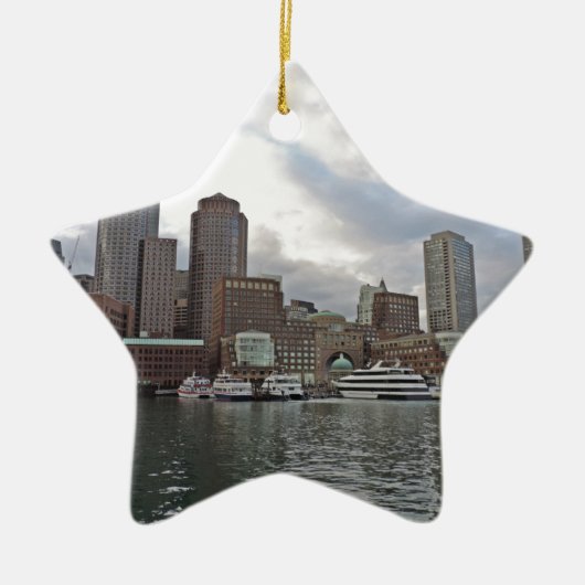 Boston Skyline Keramisch Ornament (Voorkant)