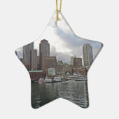 Boston Skyline Keramisch Ornament (Links)