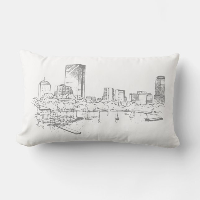 Boston Skyline Kussen (Voorkant)
