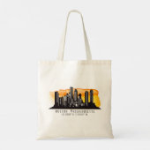 Boston Skyline Latitude en Longitude Canvas tas (Achterkant)