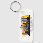 Boston Skyline Latitude en Longitude Sleutelhanger (Voorkant)