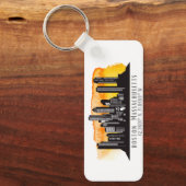 Boston Skyline Latitude en Longitude Sleutelhanger (Voorkant)