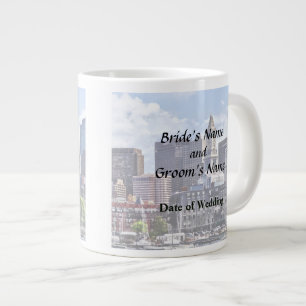 Boston Skyline met Custom House Tower Extra Grote Mok