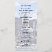 Boston Skyline met Custom House Wedding Program Programma (Achterkant)