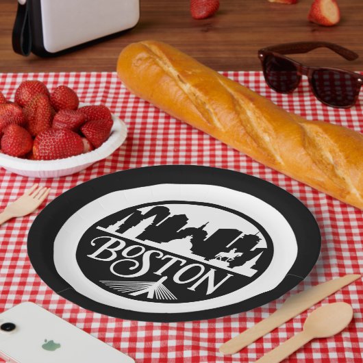 Boston Skyline Papieren Bordje (Picknick)