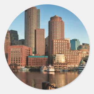 Boston skyline ronde sticker