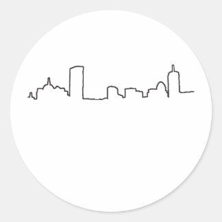 Boston - Skyline Ronde Sticker